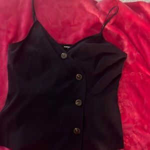 Express navy blue wrap spaghetti strap wrap shirt. Size M.  Worn once.